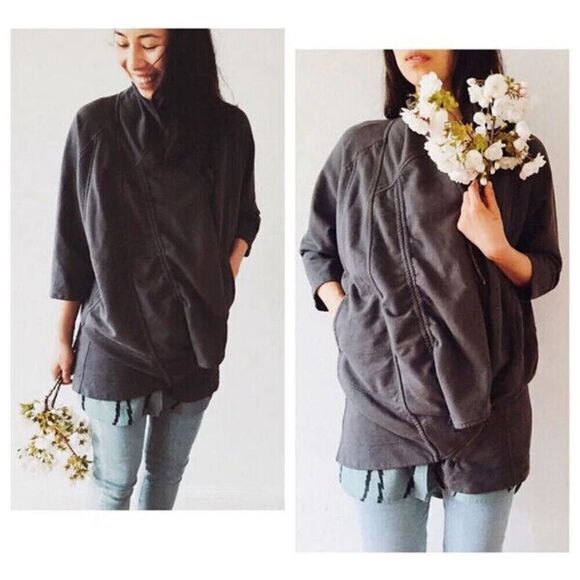 Prairie Underground moth asymmetrical organic wrap M coat - Picture 9 of 9